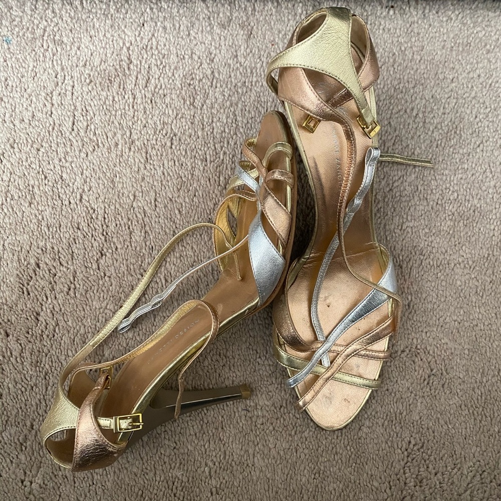 Giuseppe zanotti metallic high heel sandals.